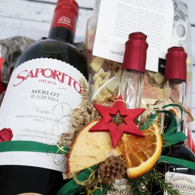 Weihnachtsgeschenk Merlot | Weihnachtsnudeln | Essig Öl
